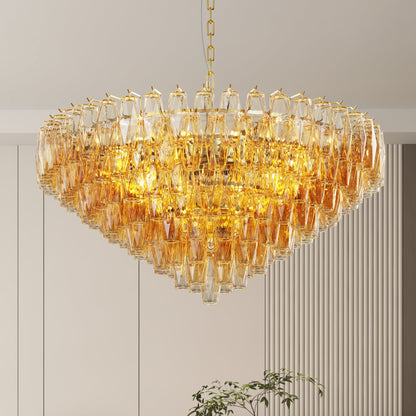 37-Inch Tiered Smoke Glass 14-Light Chandelier - product image 4