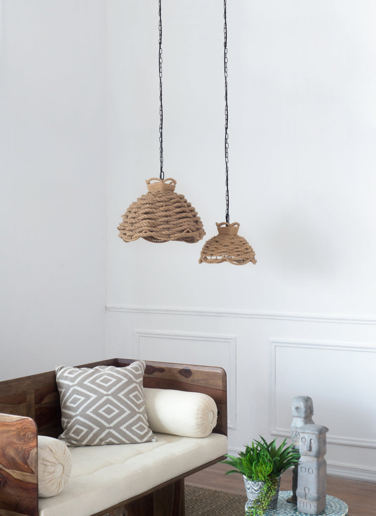 Hemp Rope Chandelier Pair - Set of 2 - product image 5