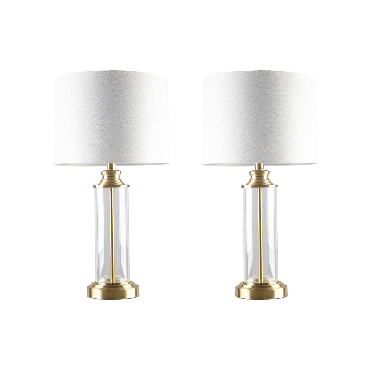 Gold & Glass Cylinder Table Lamps - Set of 2 - product image 7