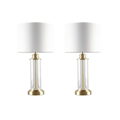 Gold & Glass Cylinder Table Lamps - Set of 2 - product image 7