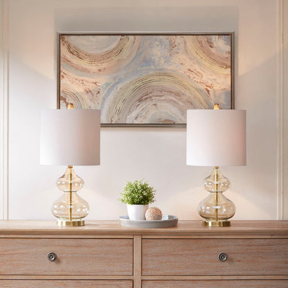 Curved Glass Gourd Table Lamps - Set of 2 - product image 5