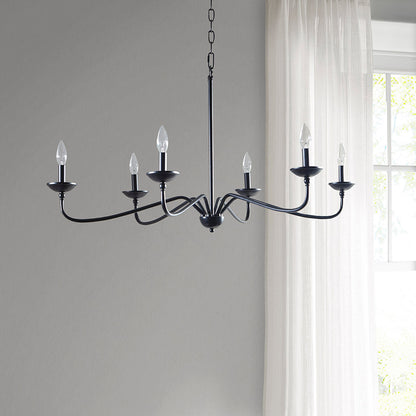Brighton 6-Light Black & White Farmhouse Chandelier - product image 5