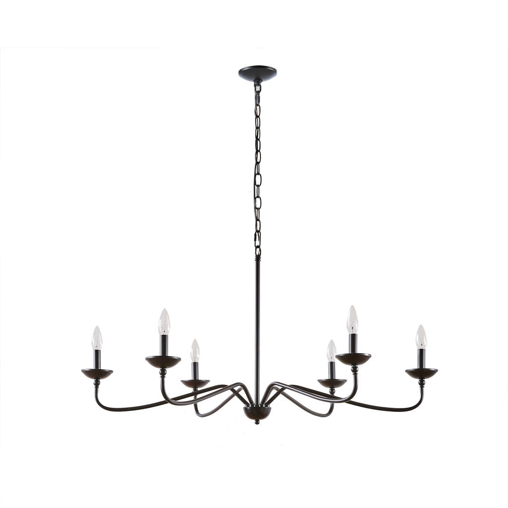 Brighton 6-Light Black & White Farmhouse Chandelier - product image 6