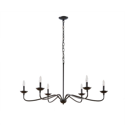 Brighton 6-Light Black & White Farmhouse Chandelier - product image 6