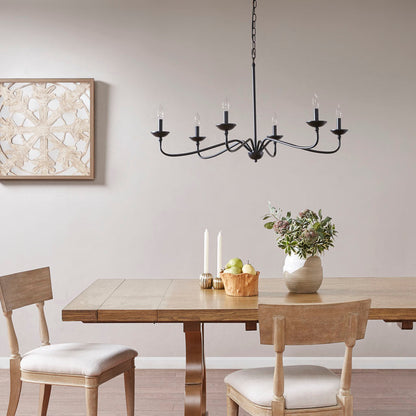 Brighton 6-Light Black & White Farmhouse Chandelier