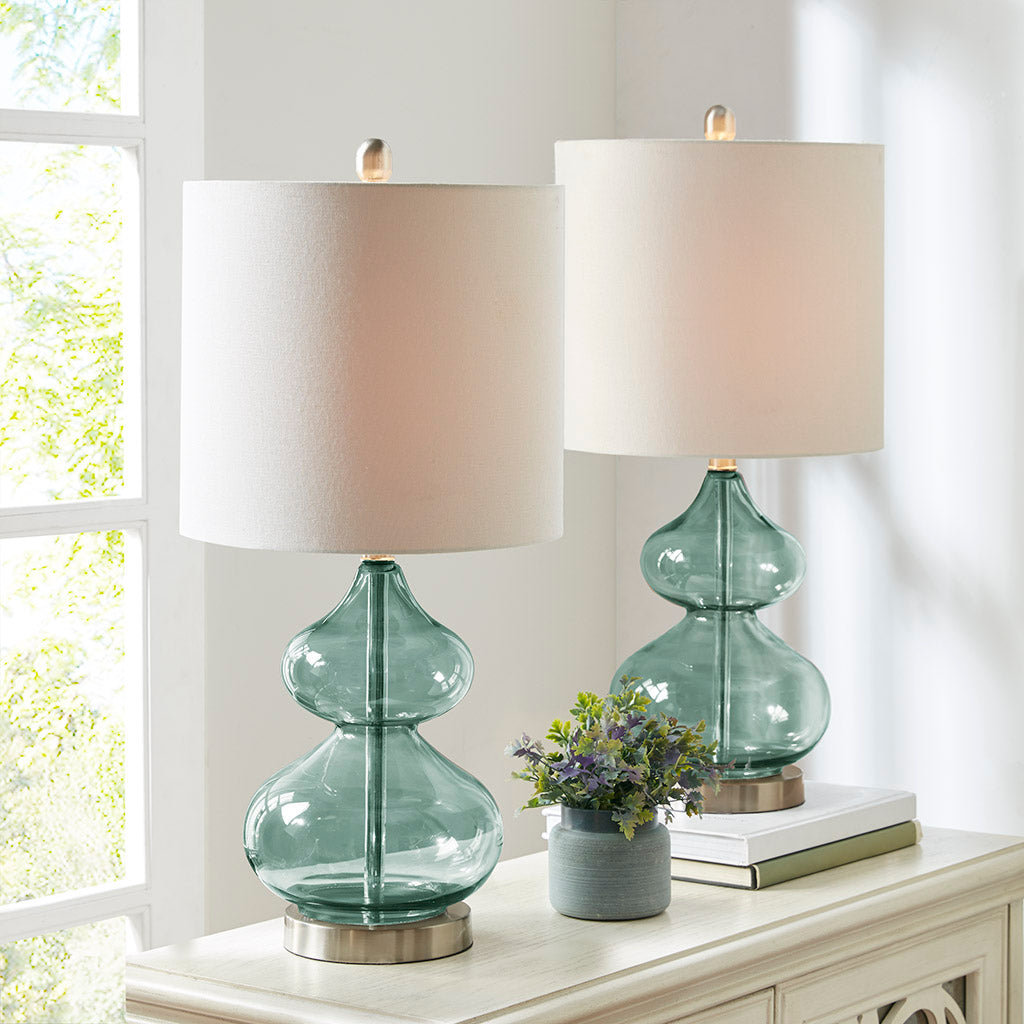 Curved Glass Gourd Table Lamps - Set of 2 - product image 12