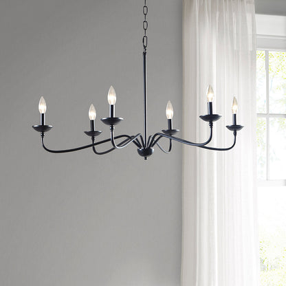 Brighton 6-Light Black & White Farmhouse Chandelier - product image 3