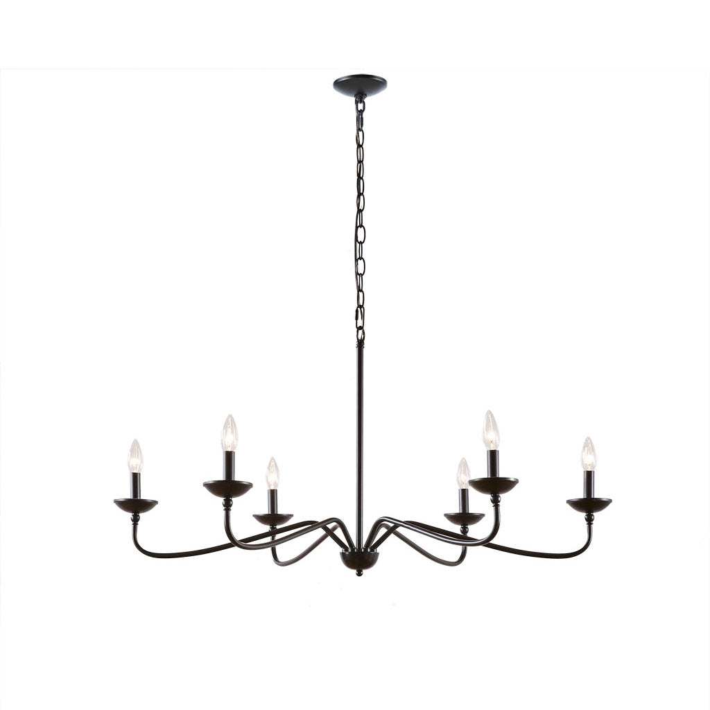 Brighton 6-Light Black & White Farmhouse Chandelier - product image 1