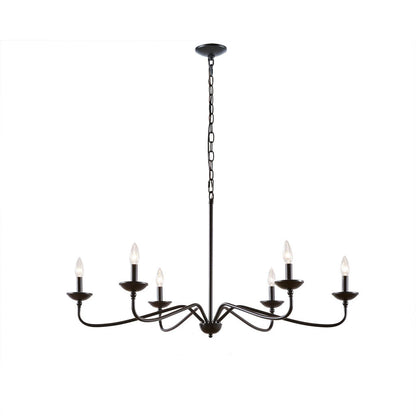 Brighton 6-Light Black & White Farmhouse Chandelier - product image 1