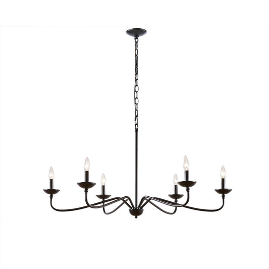 Brighton 6-Light Black & White Farmhouse Chandelier - product image 1