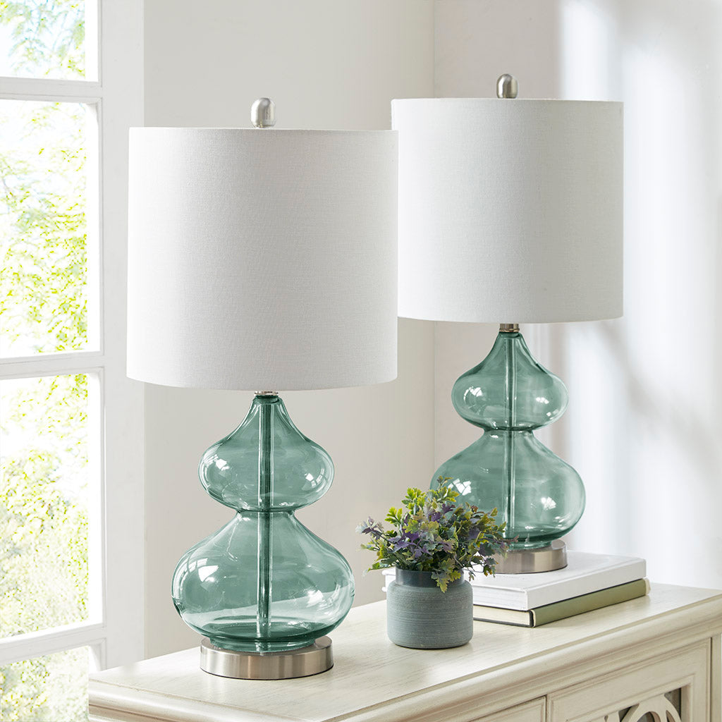 Curved Glass Gourd Table Lamps - Set of 2 - product image 13