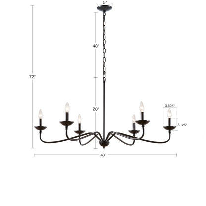 Brighton 6-Light Black & White Farmhouse Chandelier - product image 9