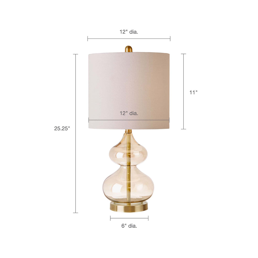 Curved Glass Gourd Table Lamps - Set of 2 - product image 7