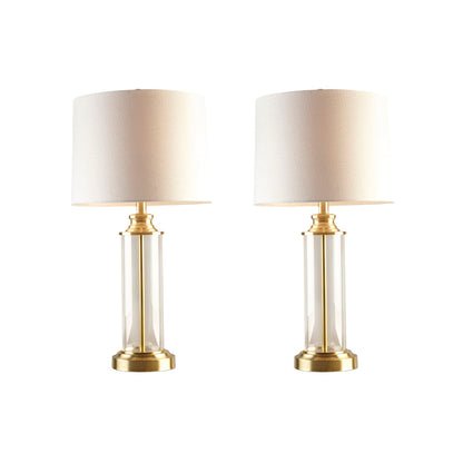 Gold & Glass Cylinder Table Lamps - Set of 2 - product image 1