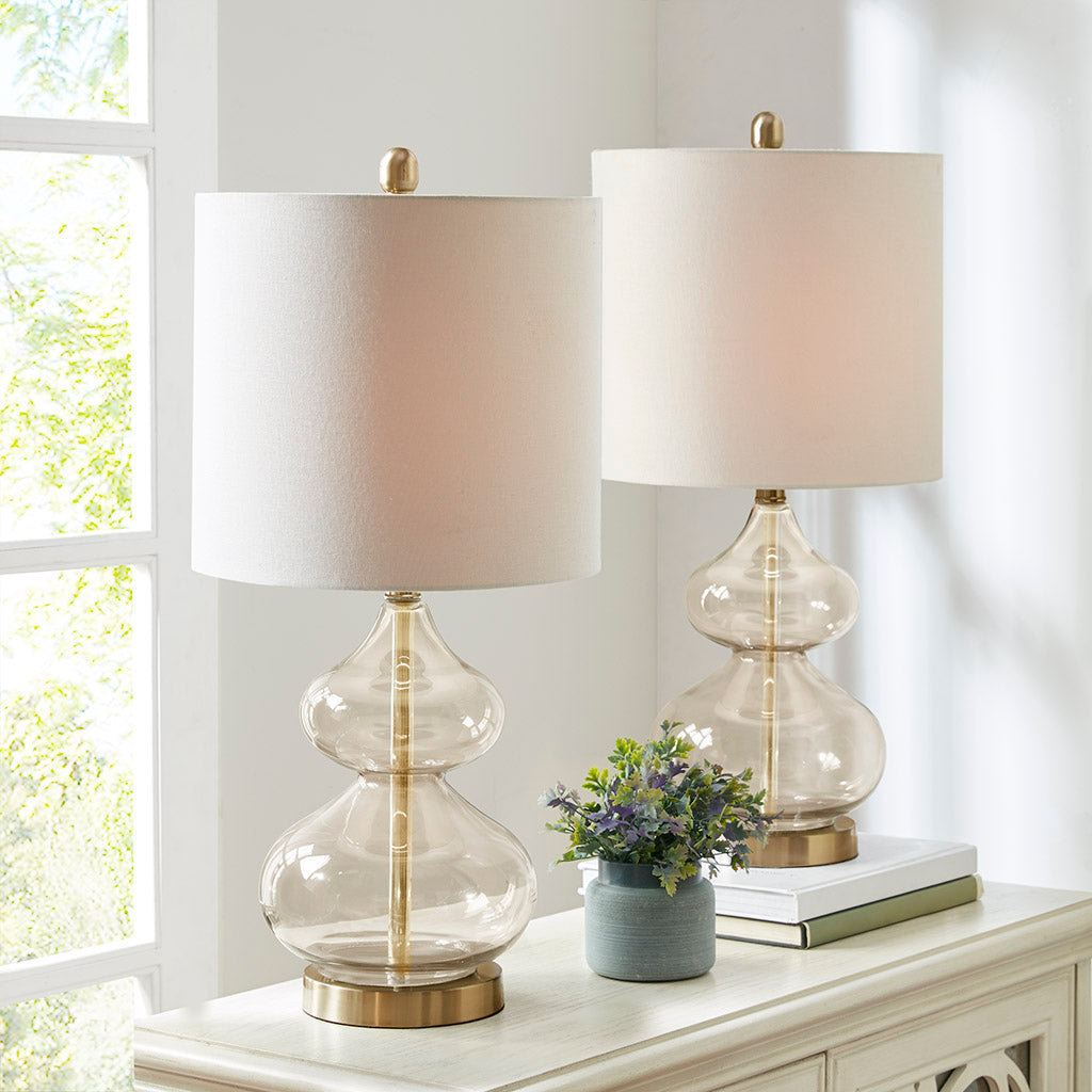 Curved Glass Gourd Table Lamps - Set of 2 - product image 9