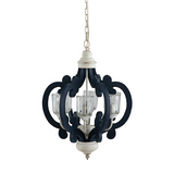 Rosalie Navy & White 6-Light Farmhouse Chandelier - product image 1