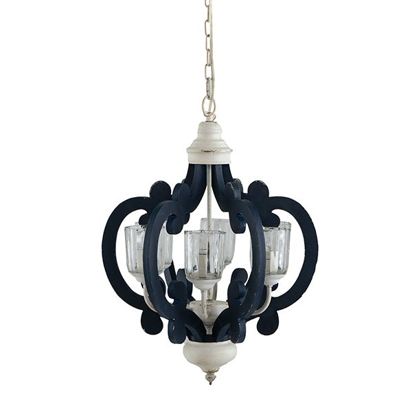 Rosalie Navy & White 6-Light Farmhouse Chandelier - product image 1