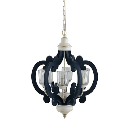 Rosalie Navy & White 6-Light Farmhouse Chandelier - product image 1