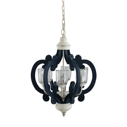 Rosalie Navy & White 6-Light Farmhouse Chandelier - product image 1