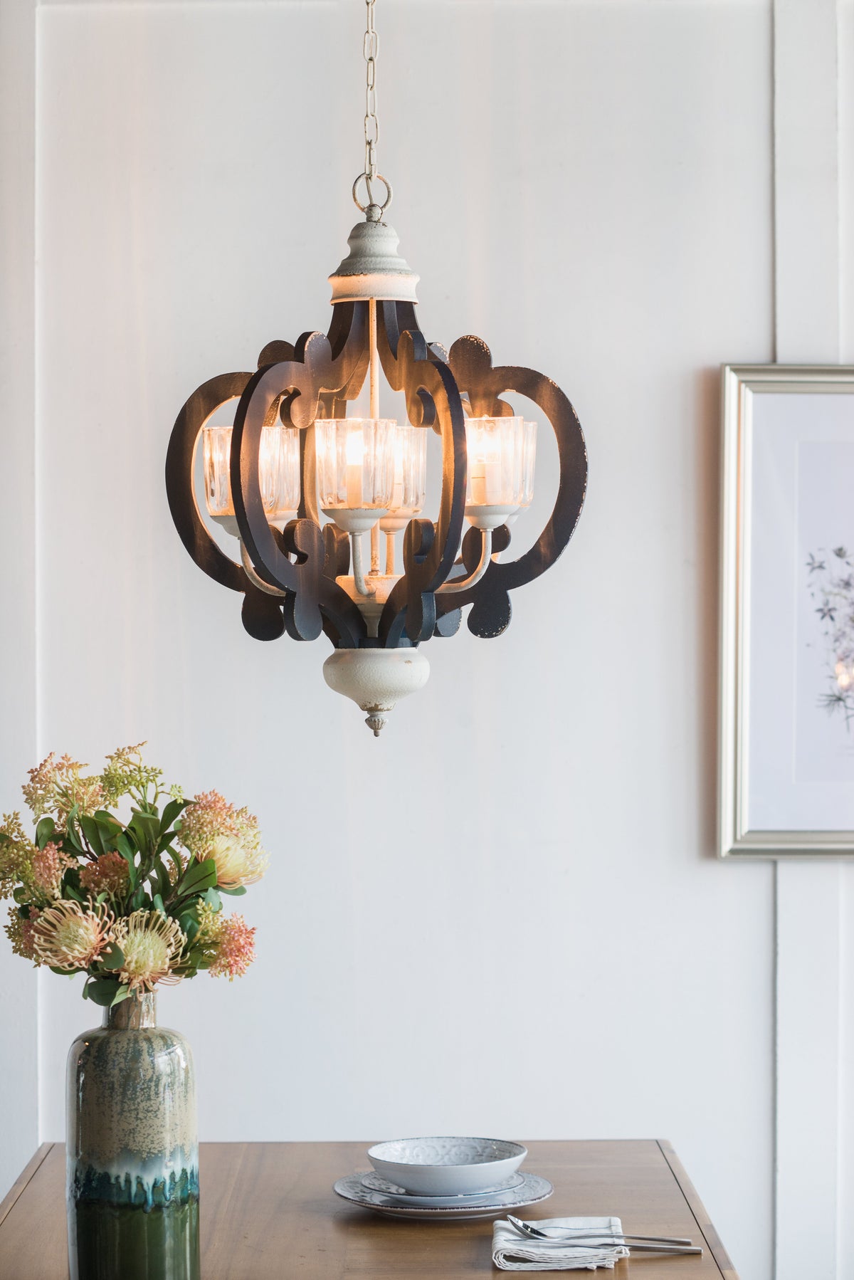 Rosalie Navy & White 6-Light Farmhouse Chandelier - product image 10