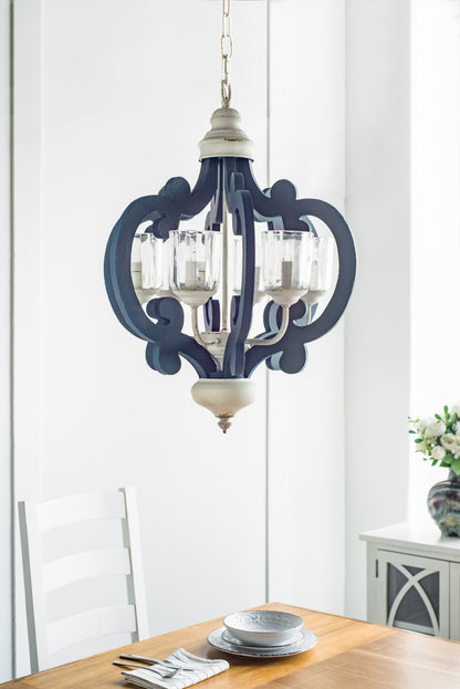 Rosalie Navy & White 6-Light Farmhouse Chandelier - product image 8