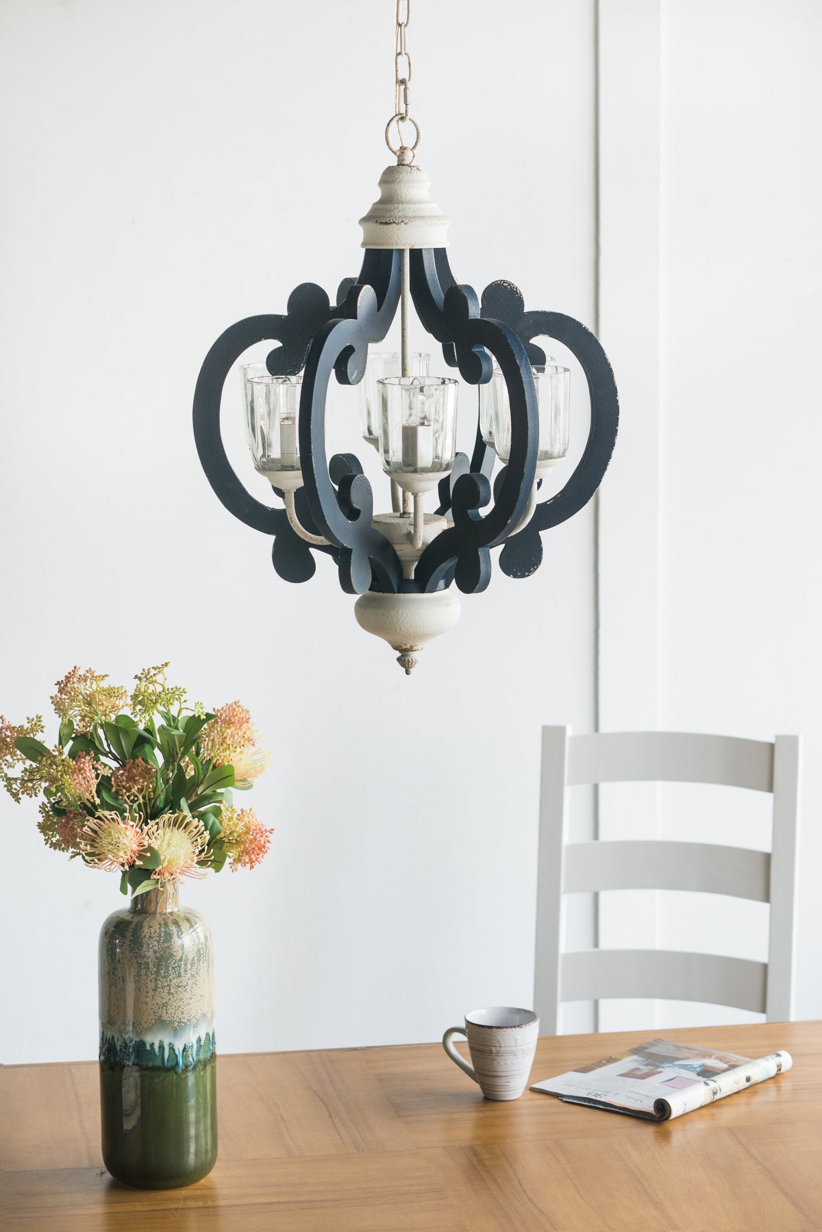 Rosalie Navy & White 6-Light Farmhouse Chandelier - product image 9