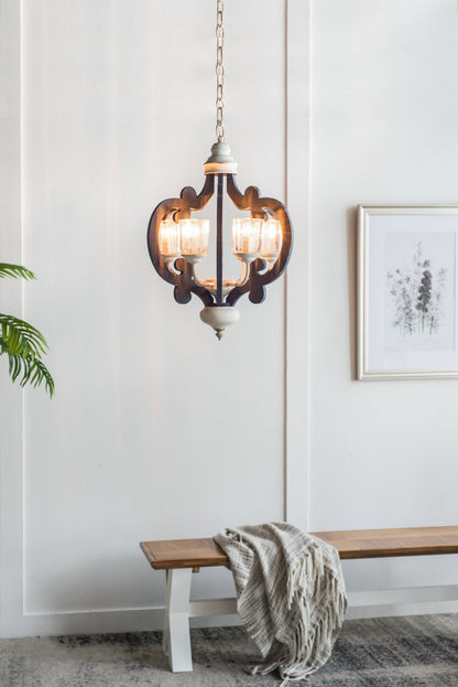 Rosalie Navy & White 6-Light Farmhouse Chandelier - product image 4