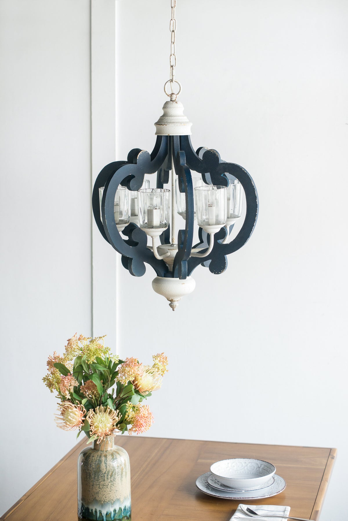 Rosalie Navy & White 6-Light Farmhouse Chandelier - product image 6