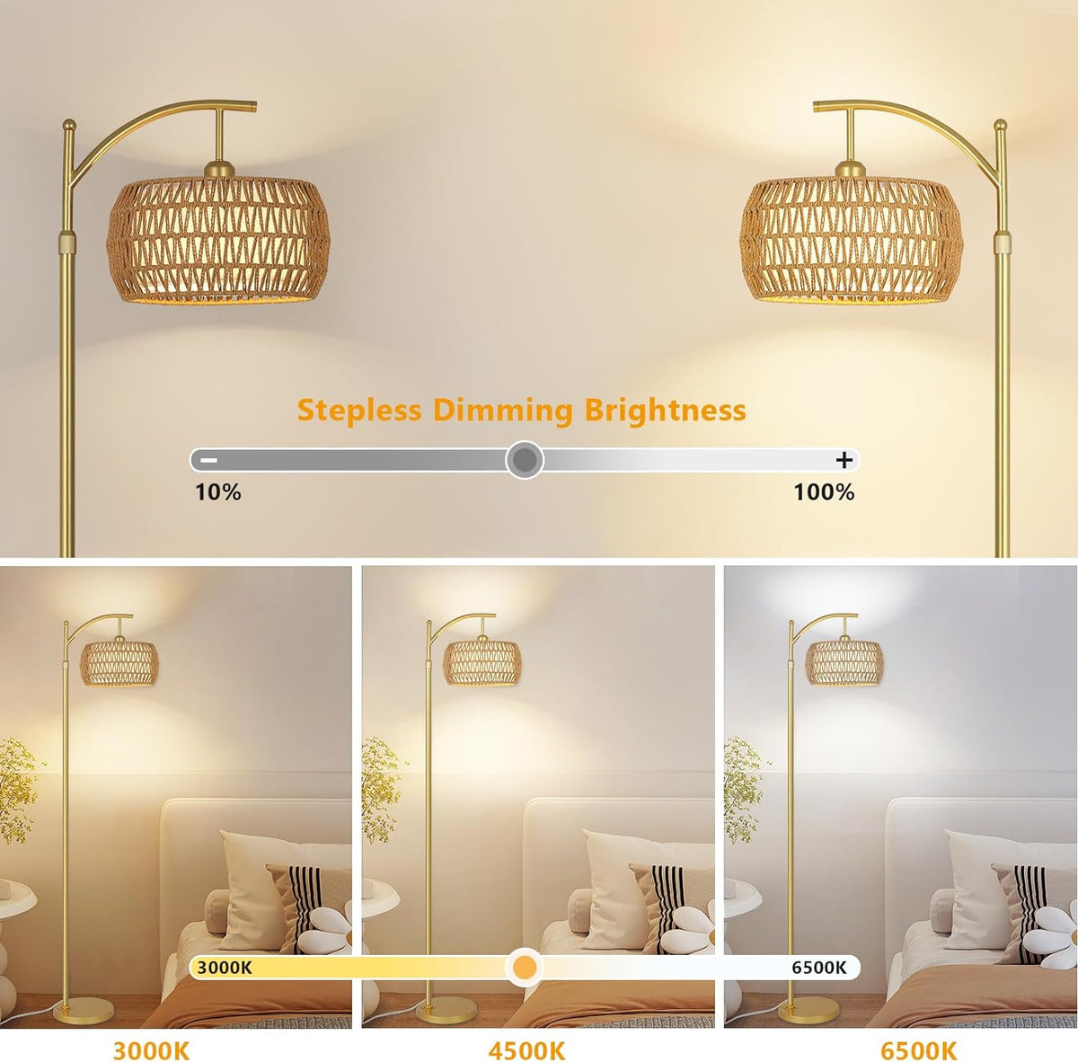 Ataraxis Adjustable Arc Floor Lamp with 3 Light Temperatures - product image 6