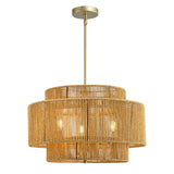 Three-Light Woven Paper Rope Chandelier
