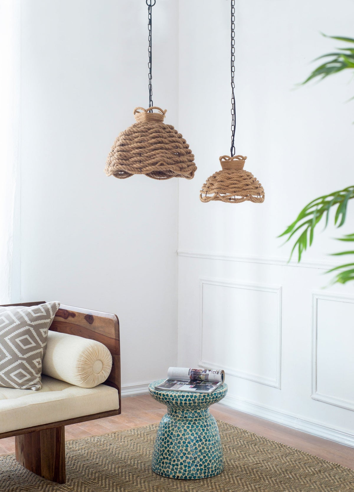 Hemp Rope Chandelier Pair - Set of 2 - product image 7
