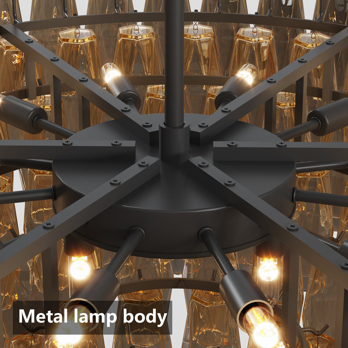 37-Inch Tiered Smoke Glass 14-Light Chandelier - product image 18