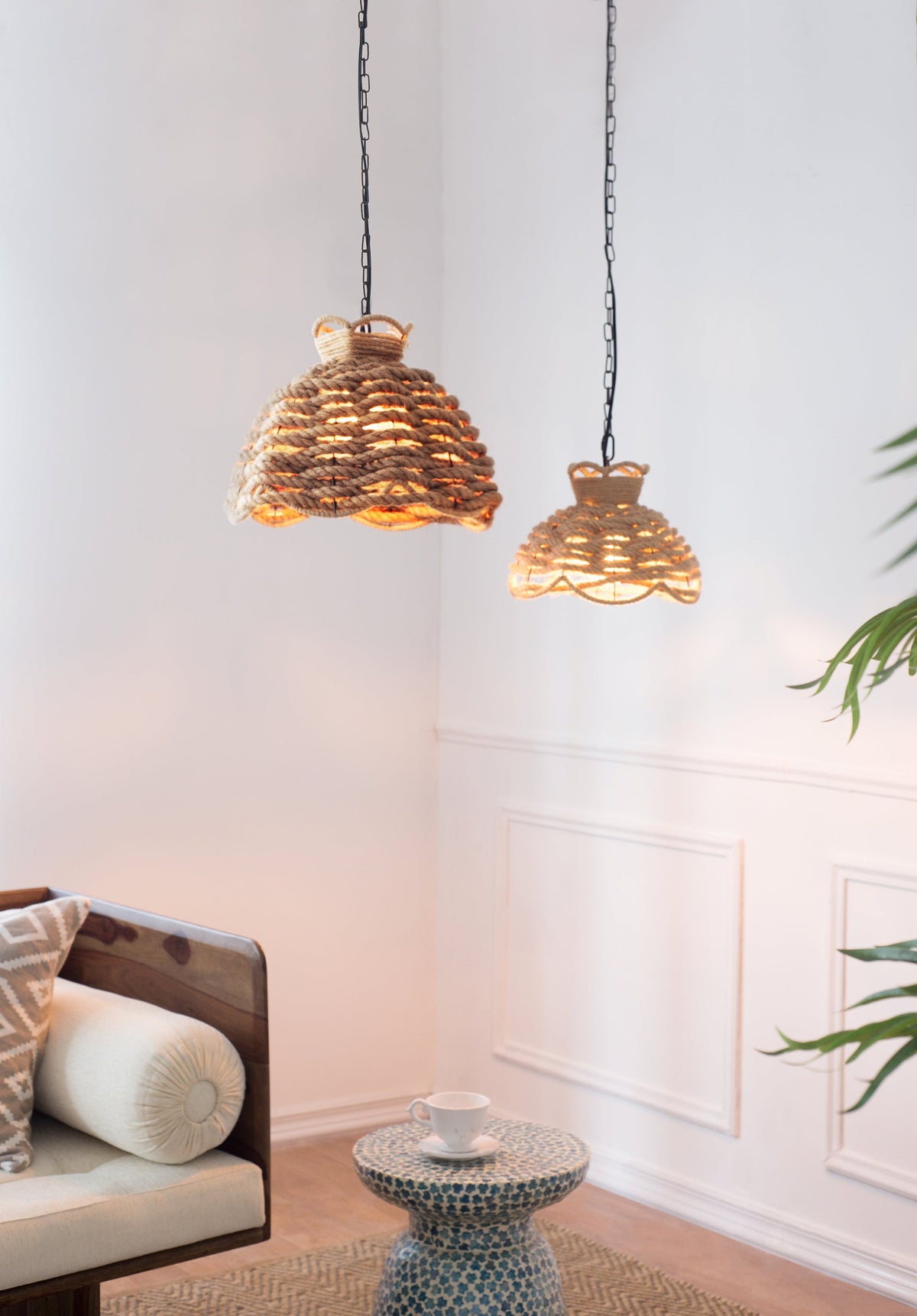 Hemp Rope Chandelier Pair - Set of 2 - product image 8