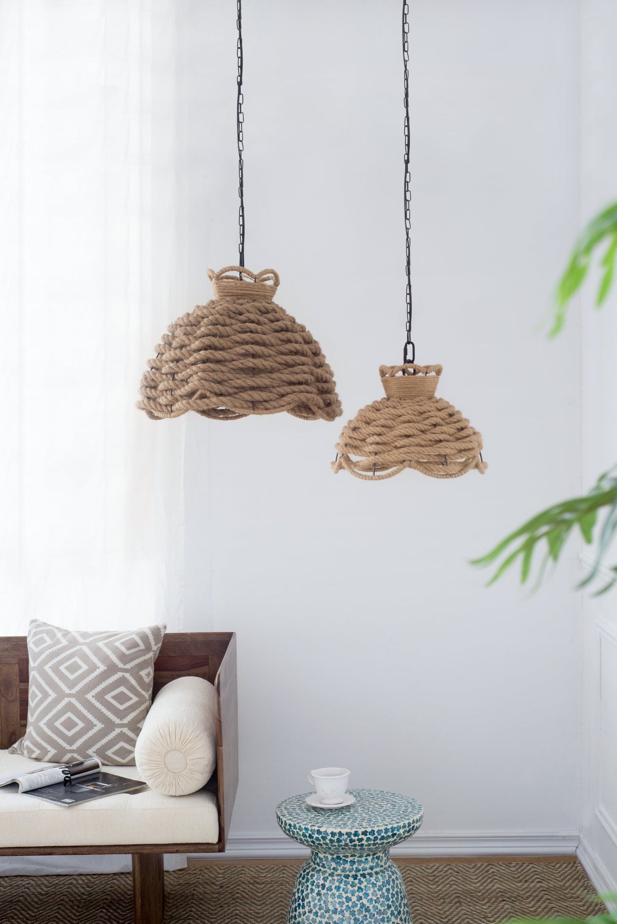 Hemp Rope Chandelier Pair - Set of 2 - product image 10