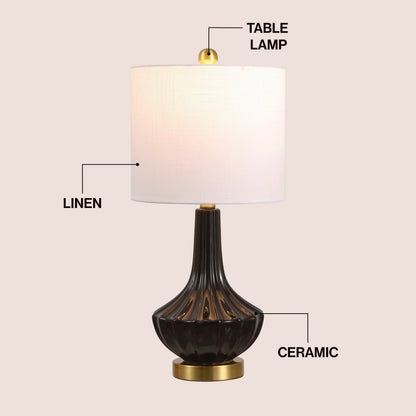 Parker Ribbed Ceramic Gourd Table Lamp - product image 3