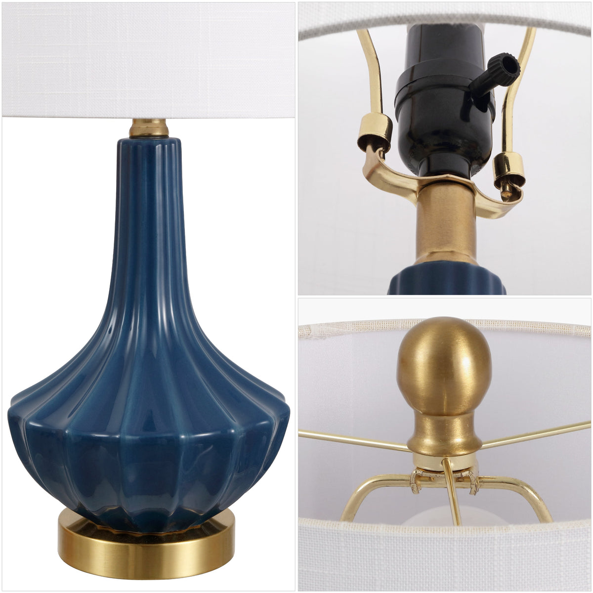 Parker Ribbed Ceramic Gourd Table Lamp - product image 12