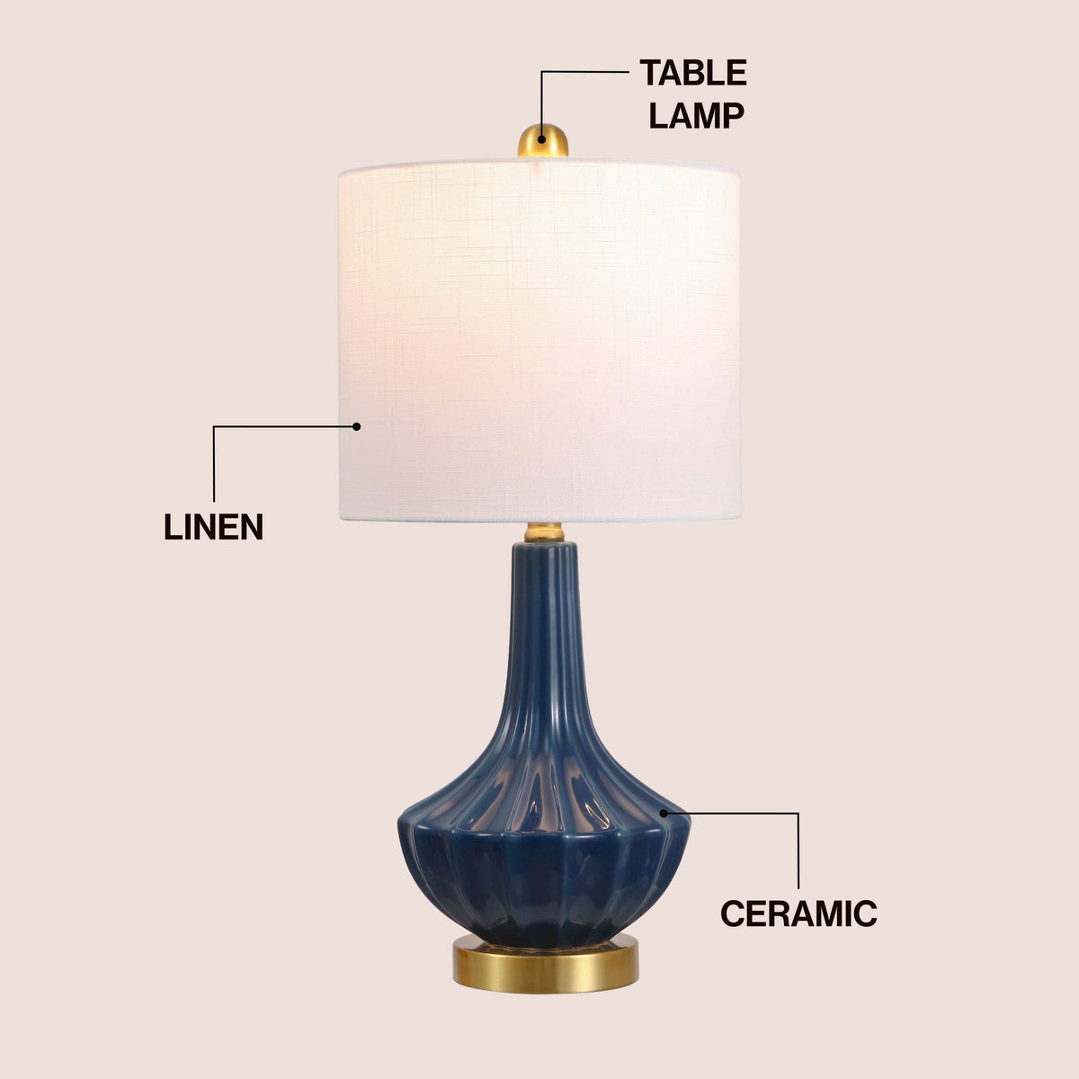 Parker Ribbed Ceramic Gourd Table Lamp - product image 11