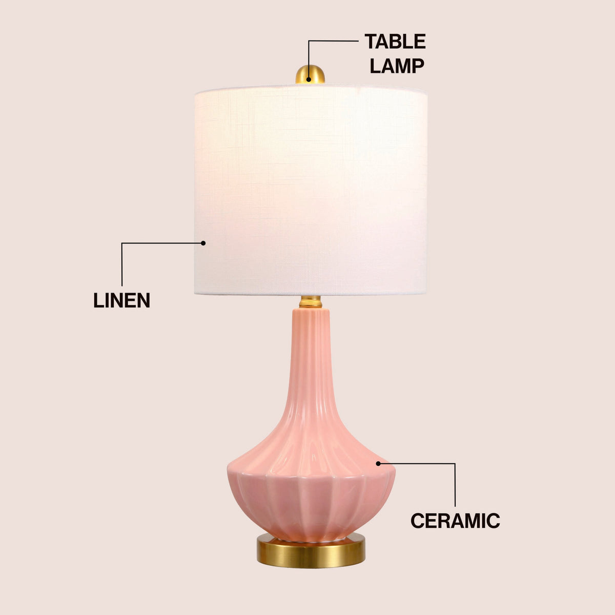 Parker Ribbed Ceramic Gourd Table Lamp - product image 19