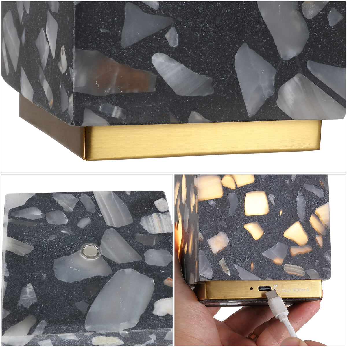 Lara Rechargeable Terrazzo Mini LED Lamps - Set of 2 - product image 4