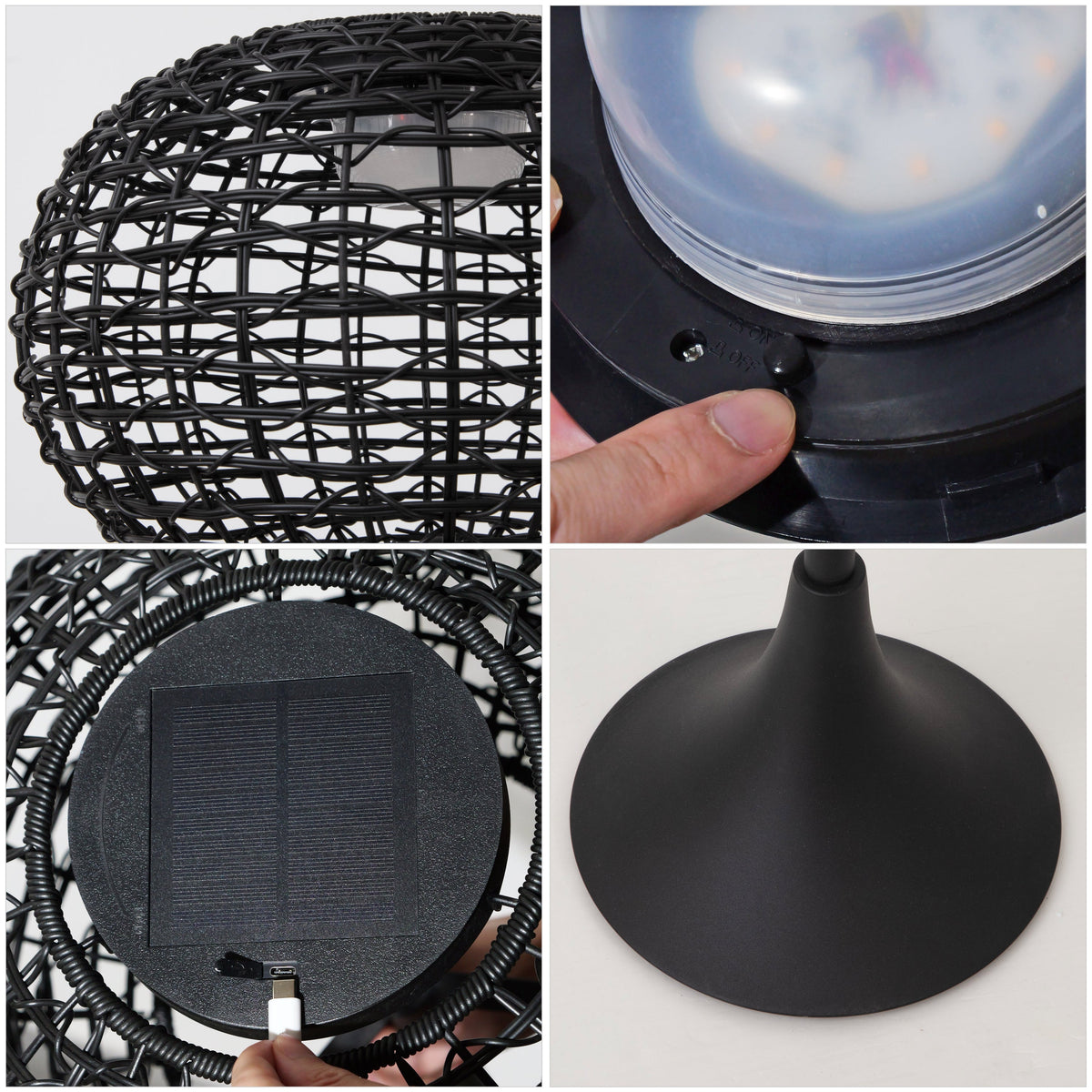 Jaemin 58-Inch Solar LED Rattan-Look Outdoor Floor Lamp - product image 5