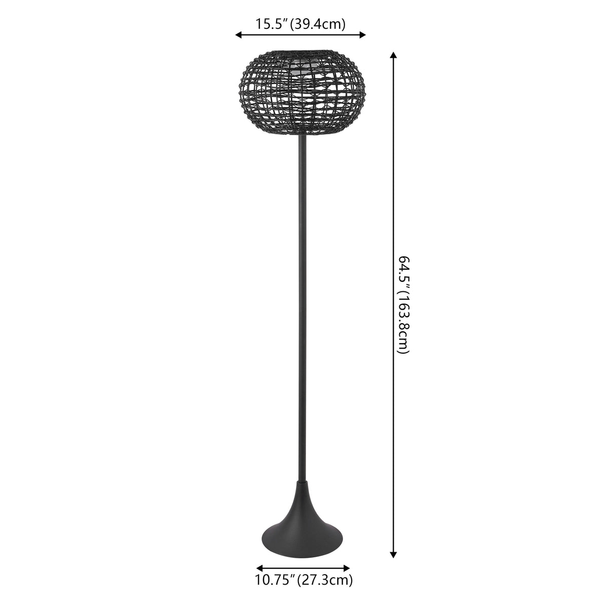 Jaemin 58-Inch Solar LED Rattan-Look Outdoor Floor Lamp - product image 4