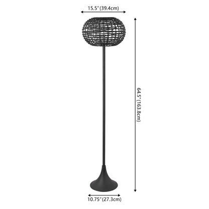 Jaemin 58-Inch Solar LED Rattan-Look Outdoor Floor Lamp - product image 4