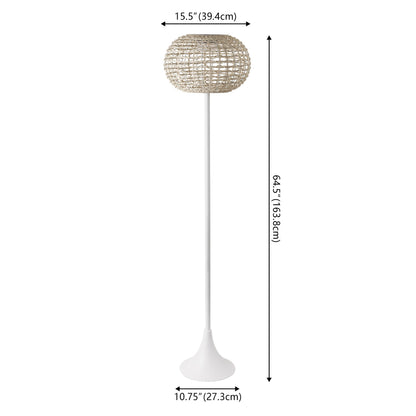 Jaemin 58-Inch Solar LED Rattan-Look Outdoor Floor Lamp - product image 10