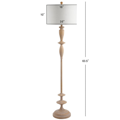 Aldrin Faux-Wood Resin Floor Lamp with Linen Shade - product image 3