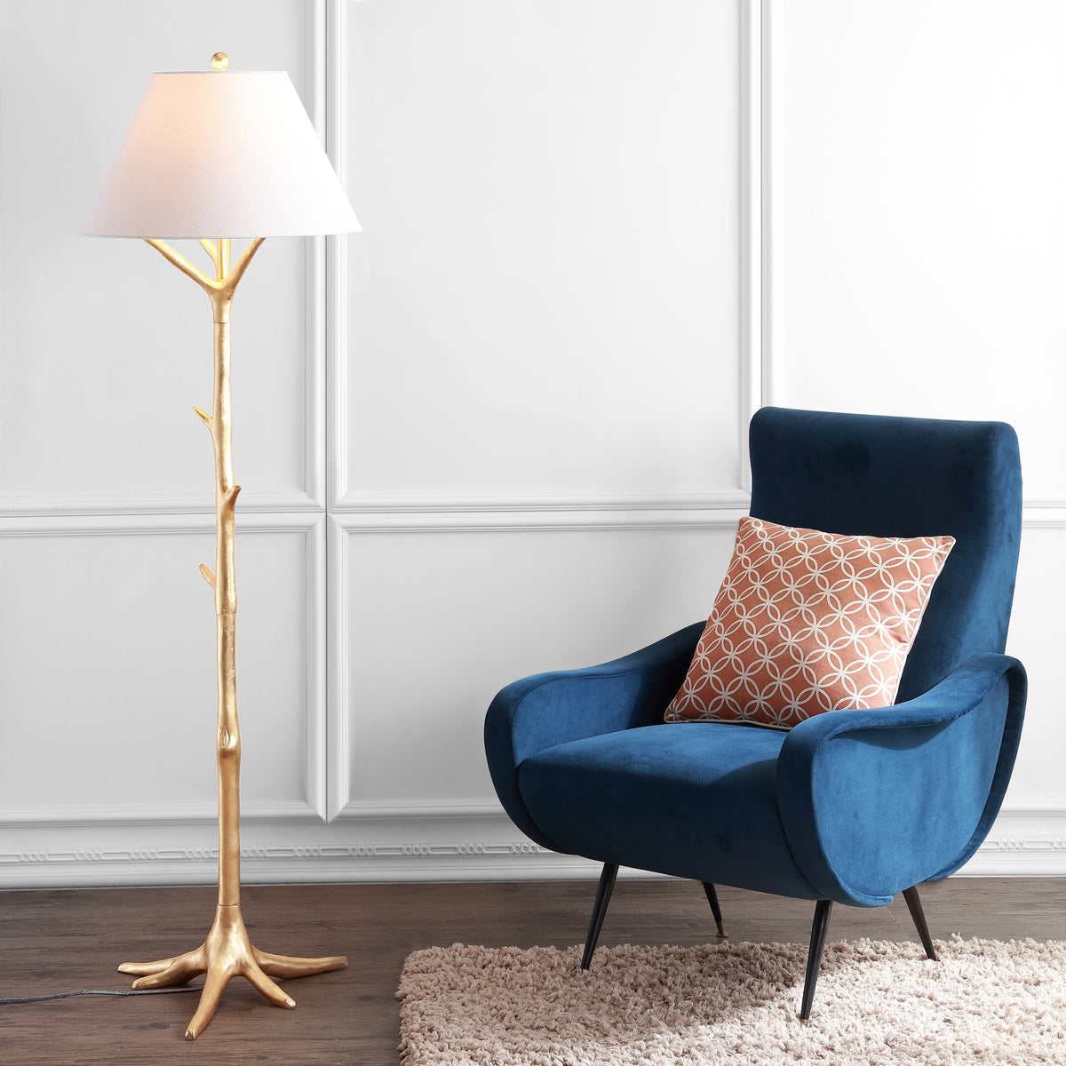 Arbor Branch-Textured Gold Resin Floor Lamp - product image 2
