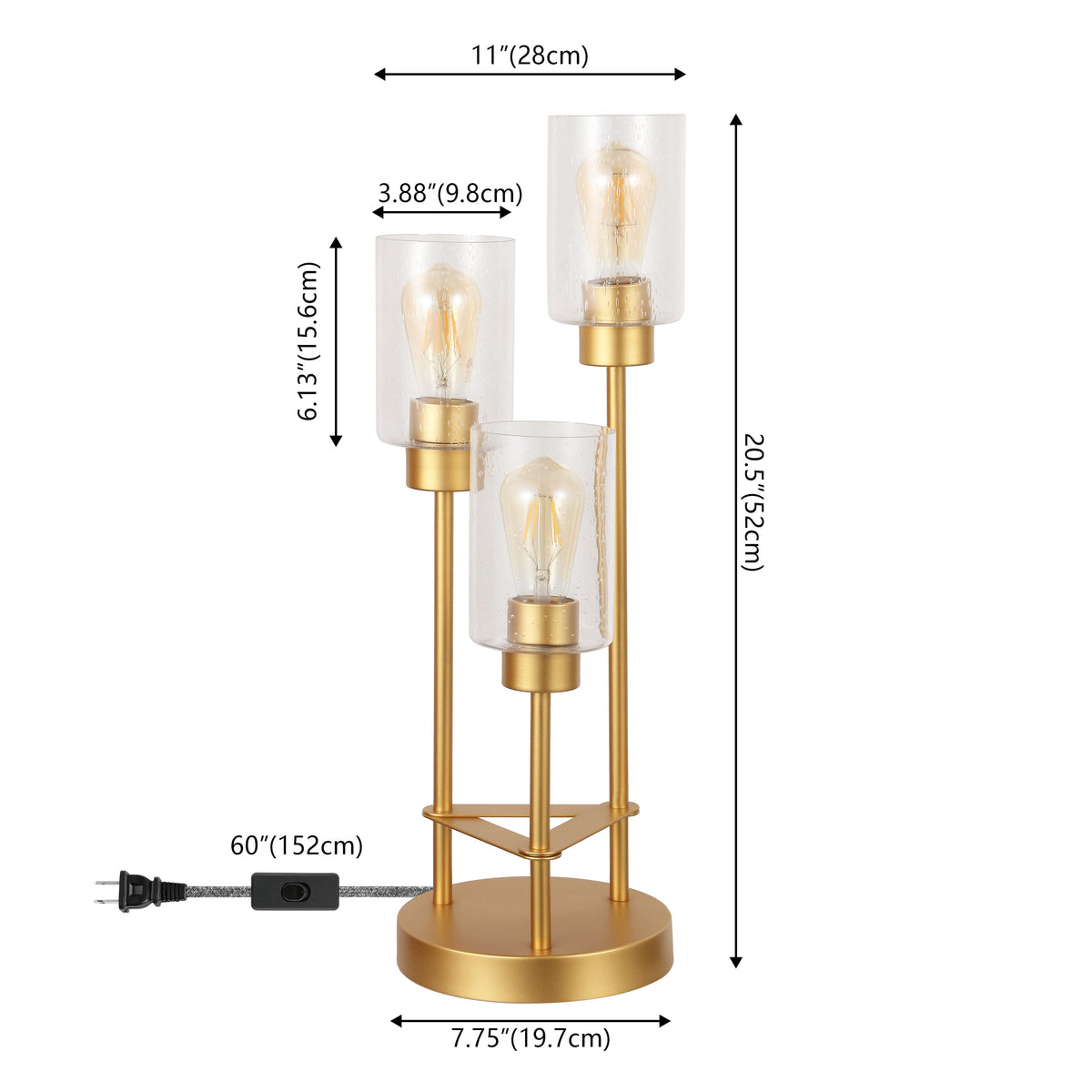 Axel 3-Light Seeded Glass Cluster Table Lamp - product image 5