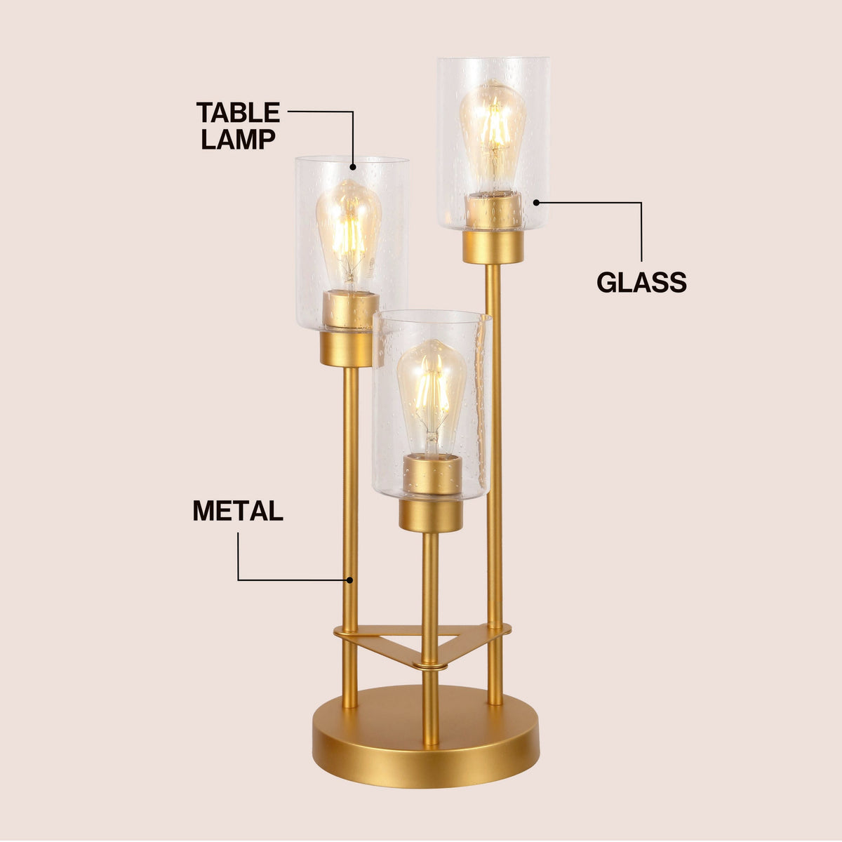 Axel 3-Light Seeded Glass Cluster Table Lamp - product image 3
