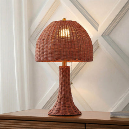 Joanie Woven Rattan Table Lamp with Pull Chains - product image 2