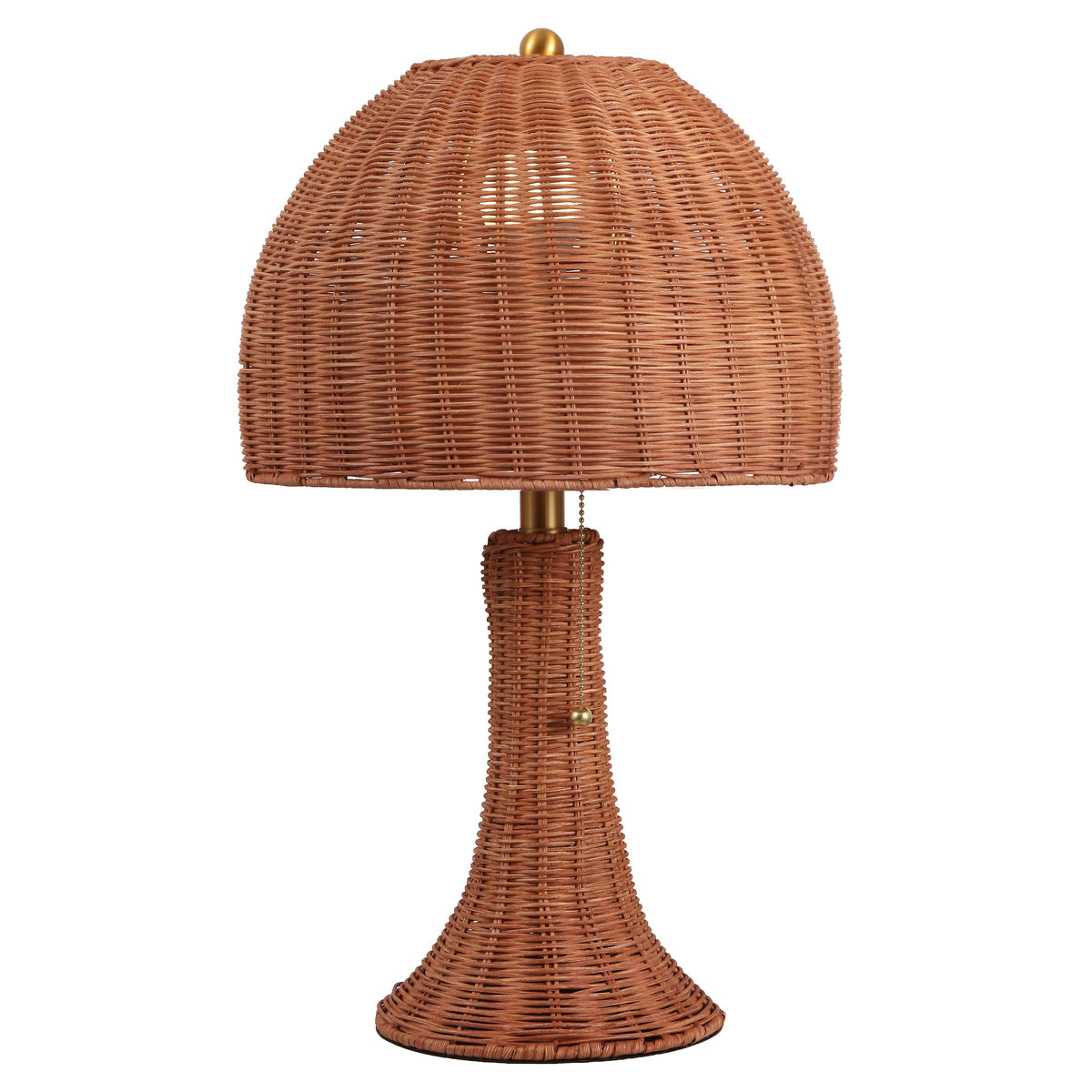 Joanie Woven Rattan Table Lamp with Pull Chains