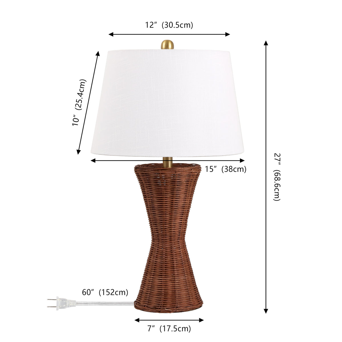 Laura Woven Rattan Hourglass Table Lamps - Set of 2 - product image 5